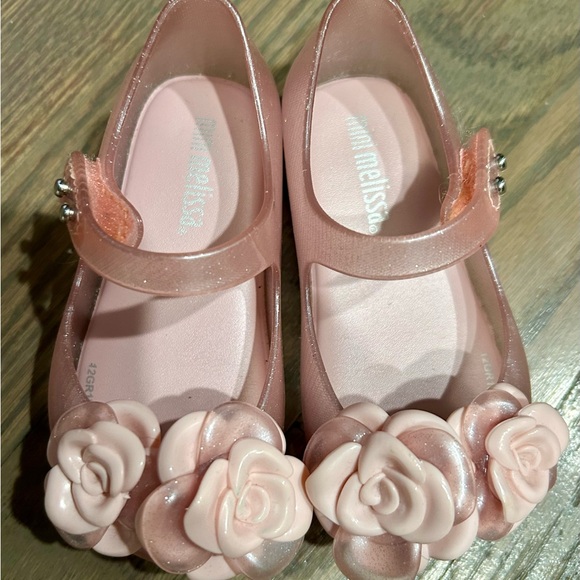 Mini Melissa Pink Floral Kids Shoes - Picture 1 of 2